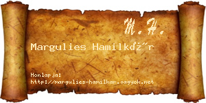 Margulies Hamilkár névjegykártya